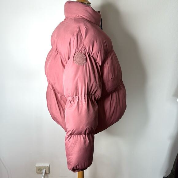 Fabletics Cherry Mocha Wander Cropped Puffer Jacket - Picture 6 of 10